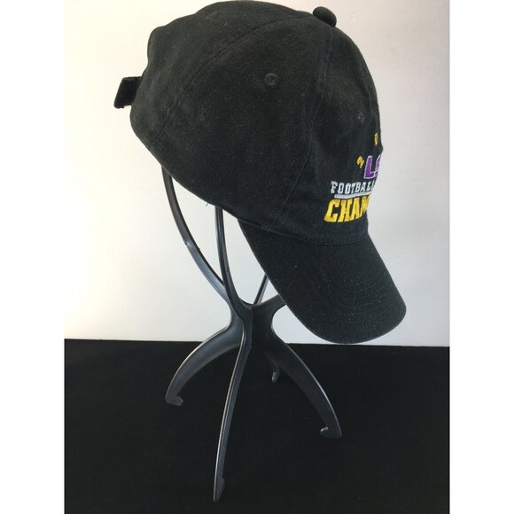 Vintage LSU Football National Champions Cap Hat Black Embroidered Strapback - Picture 10 of 11